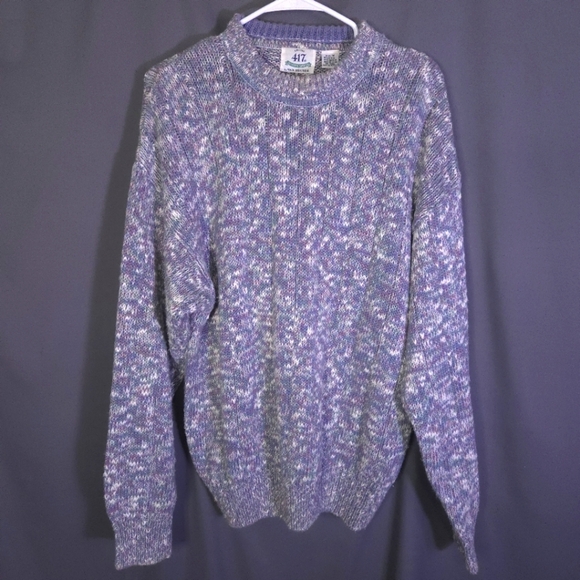 Vtg 417 by Van Heusen Knit Sweater Retro Cottagecore Cozy Grandpa 90s - Picture 1 of 6